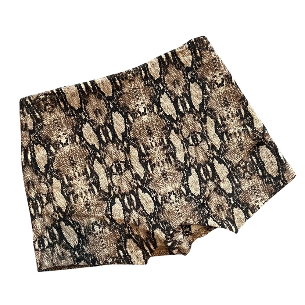 Snake Skin Print Mini Skirt